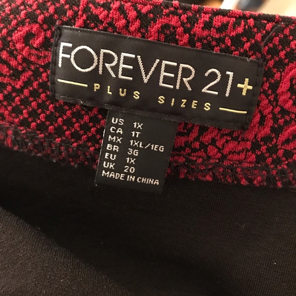 Forever21+ Red Black Floral Embroidered Cocktail Dress Sleeveless 1X - Picture 12 of 13